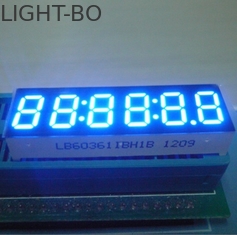 Ultra Bright Blue 6 Digit 7 Segment LED Display 0.32 Inch With Black Surface