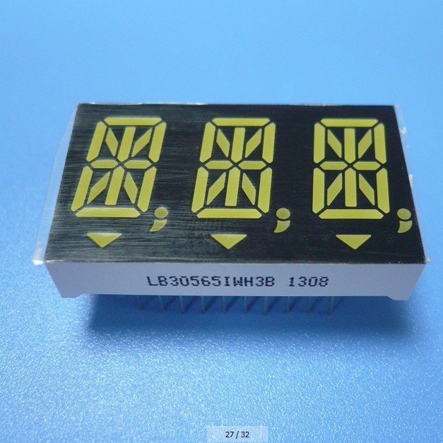 White Triple Digit 14 Segment LED Display for Digital Indicators