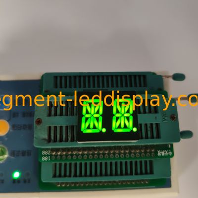 Good price Pure Green Black Face Alphanumeric LED Display 2 Digit 13.8mm 14 Segment online