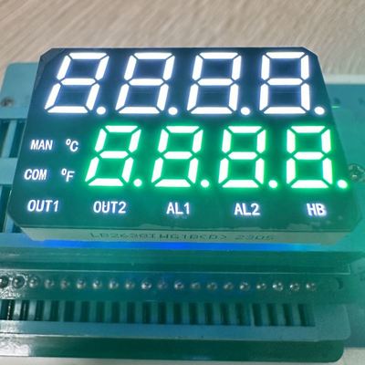 Good price High Brightness White /Pure Green Dual Line 7 Segment LED Display Common Anode for Temperature Indicator online