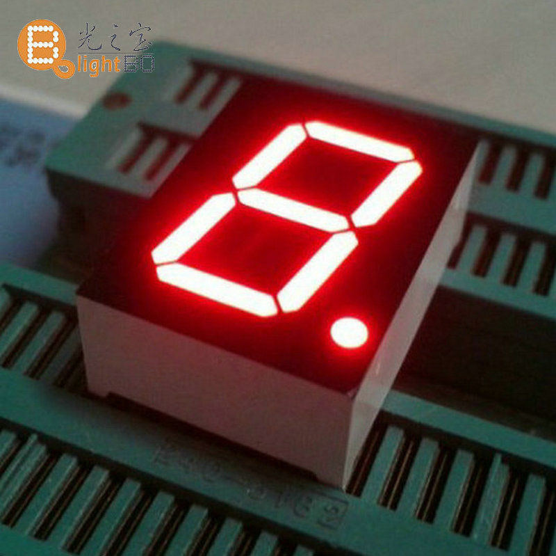 Single Digit 7 Segment LED Display 0.8inch Cathode Red Color