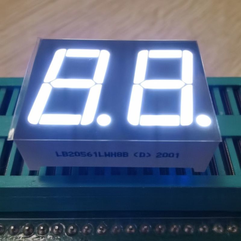 Common Cathode 7 Segment LED Display Dual Digit 14.2mm White Color