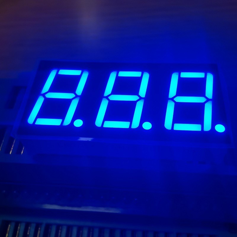 Common Cathode Ultra Bright Blue 7 Segment LED Display Triple Digit 0. ...