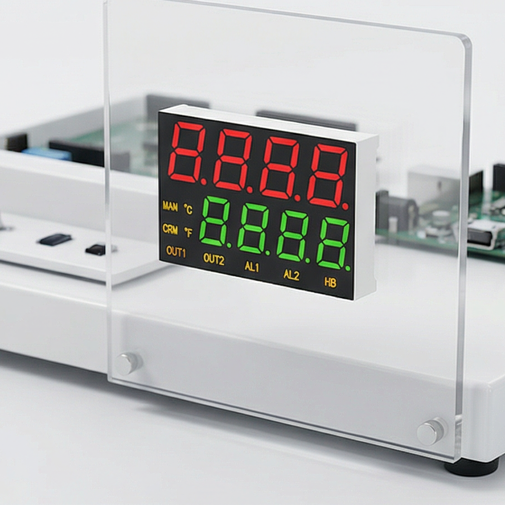 Dual Line 7 Segment LED Display for Temperature Control