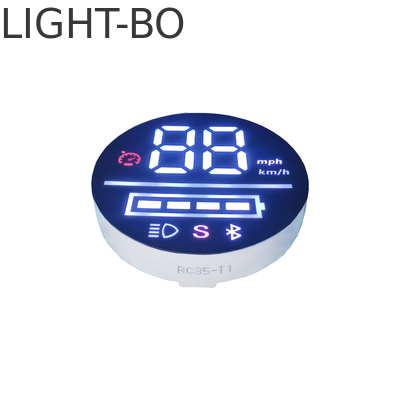 Super Bright White Color Custom Circular LED Display 35mm Diameter For Electromobile