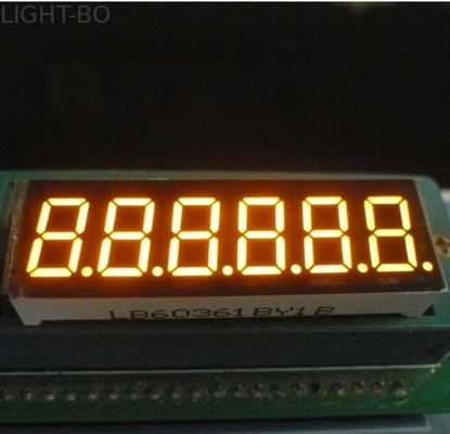 Continuous 6 Digit 7 Segment Alphanumeric LED Display Amber 0.36 Inch