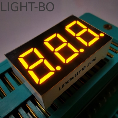 Super Bright Amber LED Display 7 Segment 3 Digit 9.2mm Common Cathode for Panel Meter