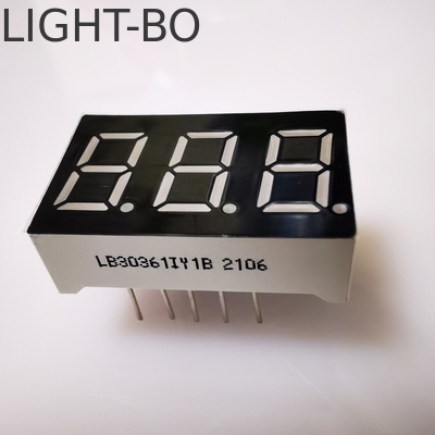 7 Segment 3 Digit 9.2mm LED Display Super Bright Amber Common Cathode for Panel Meter