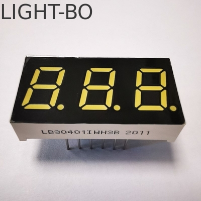 Triple Digit White7 Segment LED Display Common Cathode for Temperature Indicator