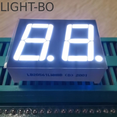 Common Anode 7 Segment LED Display Dual Digit 14.2mm White Color