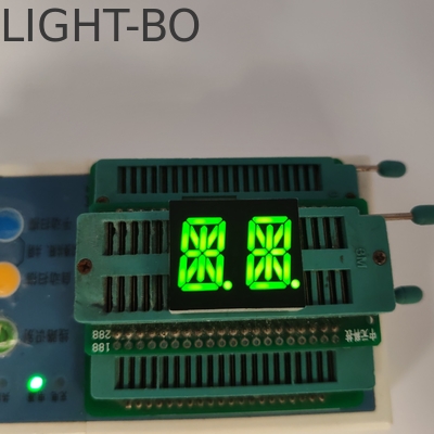 Pure Green Black Face Alphanumeric LED Display 2 Digit 13.8mm 14 Segment