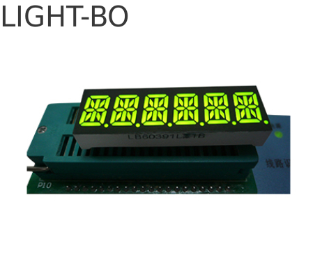 Custom super green 0.39inch 6 digit 14 segment led display for instrument panel