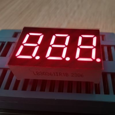 Super Bright Red 0.36-Inch (9.2mm) 3-Digit 7-Segment Common Anode LED Display for Temperature/Humidity Indicators