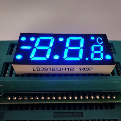 Ultra-Bright Blue 7-Segment Display for Temperature Measurement