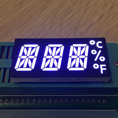 Ultra Bright White 3 Digit 14 Segment Alphanumeric LED Display for Temperature