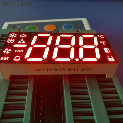Triple Common Anode 100mcd 17mm 7 Segment LED Display