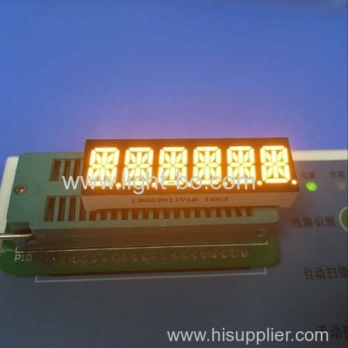 Ultra white 10mm Six digit 14 segment led display common anode for ...