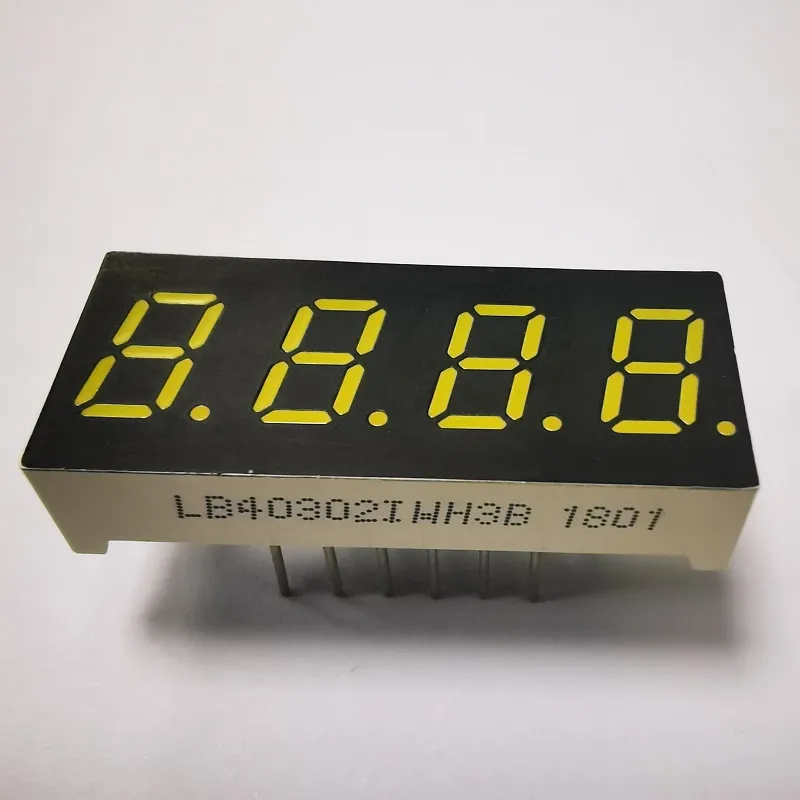 White 7.62mm 4Digit 7 Segment LED Display Common Anode for Temperature Indicator 1