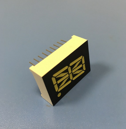 0.8 inch 16 Segment Alphanumeric LED Display Yellow Single Digit Common ...