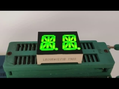 Pure Green Black Face Alphanumeric LED Display 2 Digit 13.8mm 14 Segment