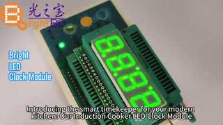Induction Cooker LED Clock Module: 4-Digit, 7-Segment, Yellow-Green Display
