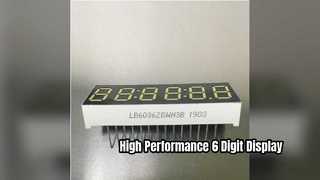 6 Digit 7 Segment Amber LED Display for Electronics